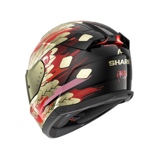 SKWAL I3 VENUM BUKÓSISAK BEÉPÍTETT FÉKLÁMPÁVAL +PLEXIVEL, FEKETE-PIROS-ARANY - Image 2