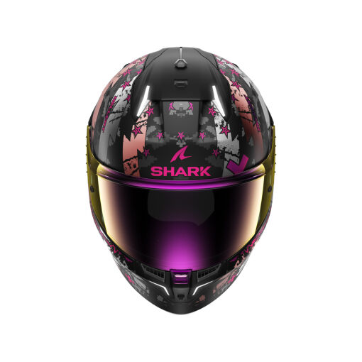 SKWAL I3 HELLCAT MAT BUKÓSISAK BEÉPÍTETT FÉKLÁMPÁVAL +PLEXIVEL, MATT FEKETE-EZÜST-RÓZSASZÍN - Image 3