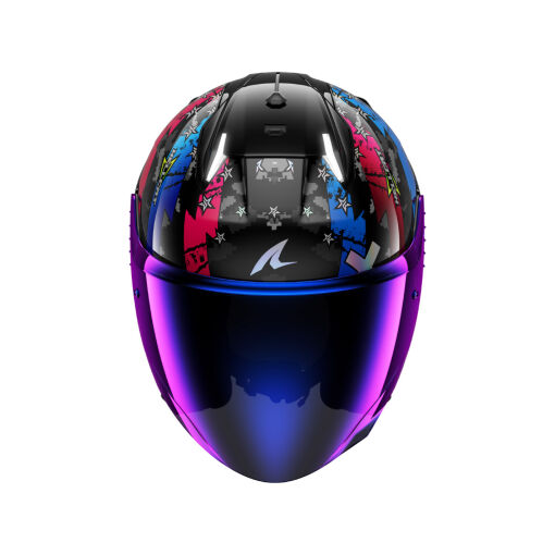 SKWAL I3 JET HELLCAT BUKÓSISAK BEÉPÍTETT FÉKLÁMPÁVAL +PLEXIVEL,FEKETE-KRÓM-KÉK - Image 3