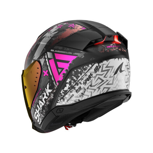 SKWAL I3 JET HELLCAT MAT BUKÓSISAK BEÉPÍTETT FÉKLÁMPÁVAL +PLEXIVEL,MATT FEKETE-KRÓM-RÓZSASZÍN - Image 2