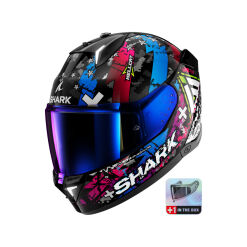 SKWAL I3 HELLCAT BUKÓSISAK BEÉPÍTETT FÉKLÁMPÁVAL +PLEXIVEL, FEKETE-RÓZSASZÍN-KÉK