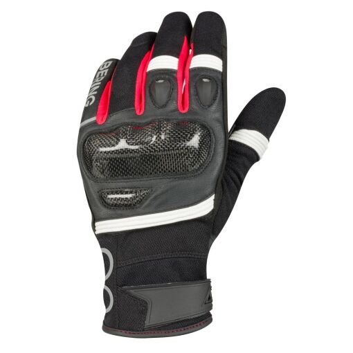 RAID MOTOROS KESZTYŰ,FEKETE-FEHÉR-PIROS - Image 3