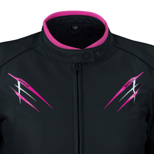 LADY BRUTALIA QUEEN SIZE MOTOROS BŐRDZSEKI,FEKETE-FEHÉR-RÓZSASZÍN - Image 3