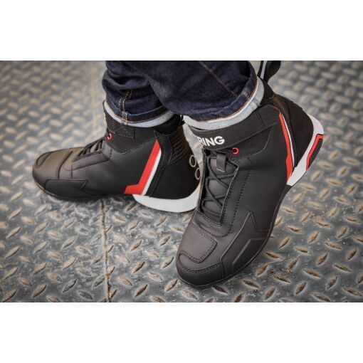 JAG MOTOROS CIPŐ,FEKETE-FEHÉR-PIROS - Image 4