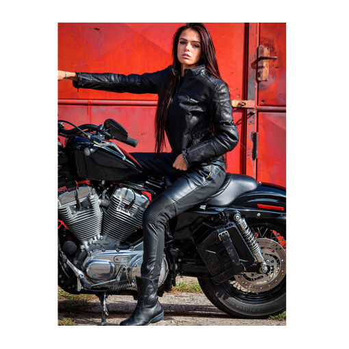 LADY LEATHER LEGGINGS MOTOROS TEXTILNADRÁG,FEKETE - Image 3