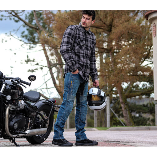 PARADO CIRCUIT SLIM FIT RÖVID MOTOROS FARMERNADRÁG,KÉK - Image 8