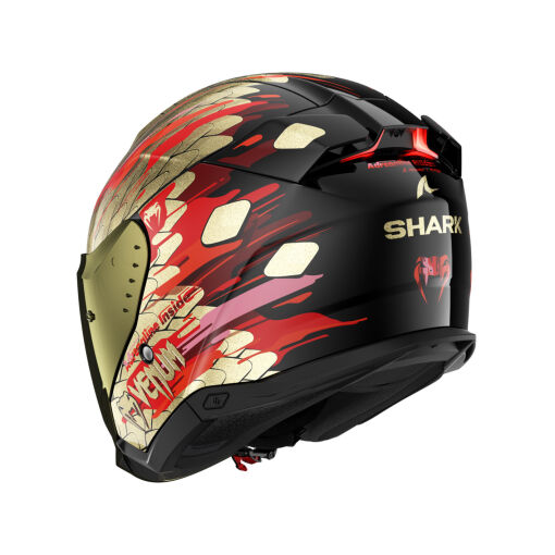 SKWAL I3 JET VENUM BUKÓSISAK BEÉPÍTETT FÉKLÁMPÁVAL +PLEXIVEL, FEKETE-PIROS-ARANY - Image 3