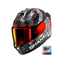 SKWAL I3 HELLCAT MAT BUKÓSISAK BEÉPÍTETT FÉKLÁMPÁVAL +PLEXIVEL, MATT FEKETE-KRÓM-PIROS