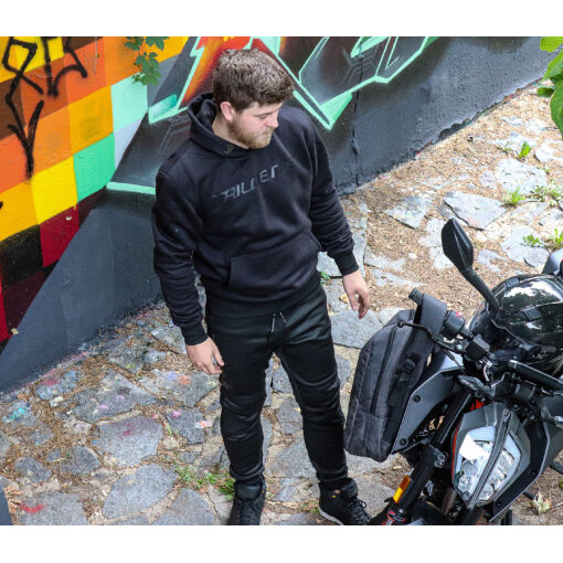 TWASTER MOTOROS TEXTILPULÓVER,FEKETE - Image 3