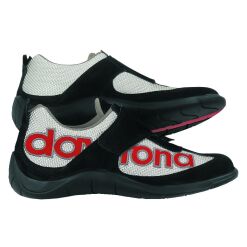 MOTO FUN MOTOROS CIPŐ,FEKETE-EZÜST-PIROS