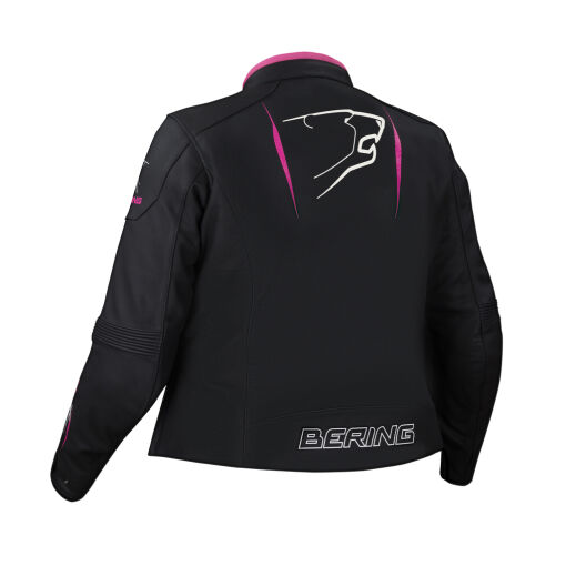 LADY BRUTALIA QUEEN SIZE MOTOROS BŐRDZSEKI,FEKETE-FEHÉR-RÓZSASZÍN - Image 2