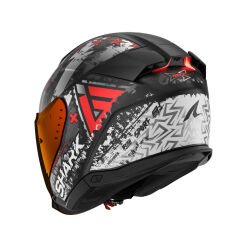 Alternative view of SKWAL I3 JET HELLCAT MAT BUKÓSISAK BEÉPÍTETT FÉKLÁMPÁVAL +PLEXIVEL,MATT FEKETE-KRÓM-PIROS