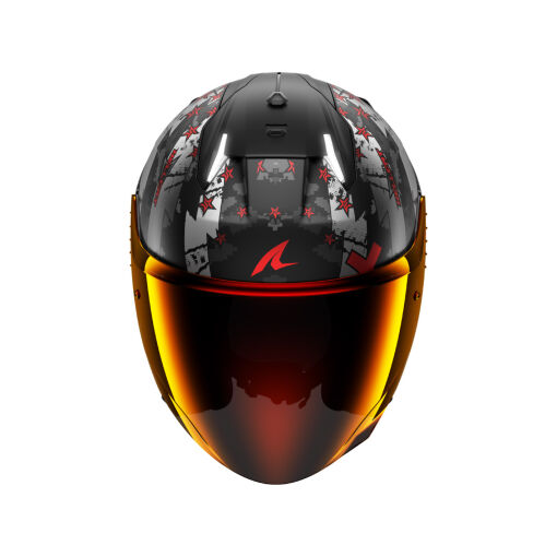 SKWAL I3 JET HELLCAT MAT BUKÓSISAK BEÉPÍTETT FÉKLÁMPÁVAL +PLEXIVEL,MATT FEKETE-KRÓM-PIROS - Image 3