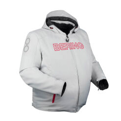 WARWICK KING SIZE  MOTOROS TEXTILDZSEKI,VILÁGOSSZÜRKE-PIROS